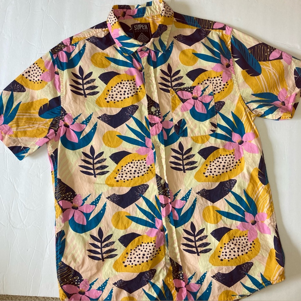 Super Massive / tropical button down shirt